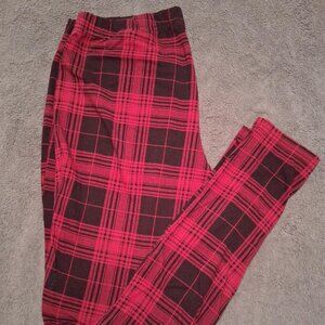 Torrid Red Plaid Leggings